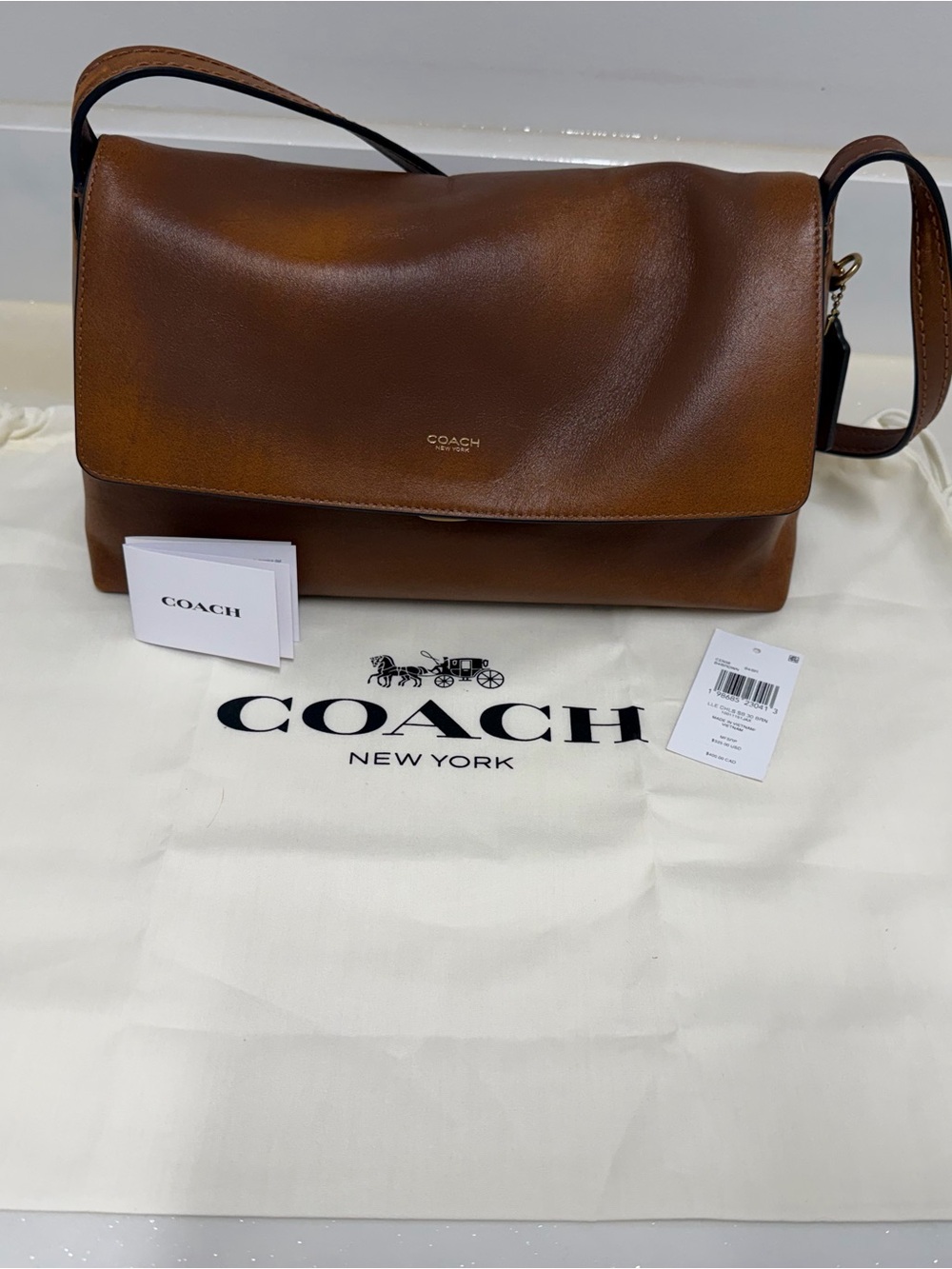 Coach Chelsea 30 Brown Loved Leather Shoulder Bag